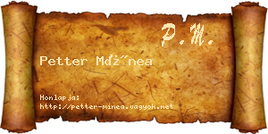 Petter Mínea névjegykártya